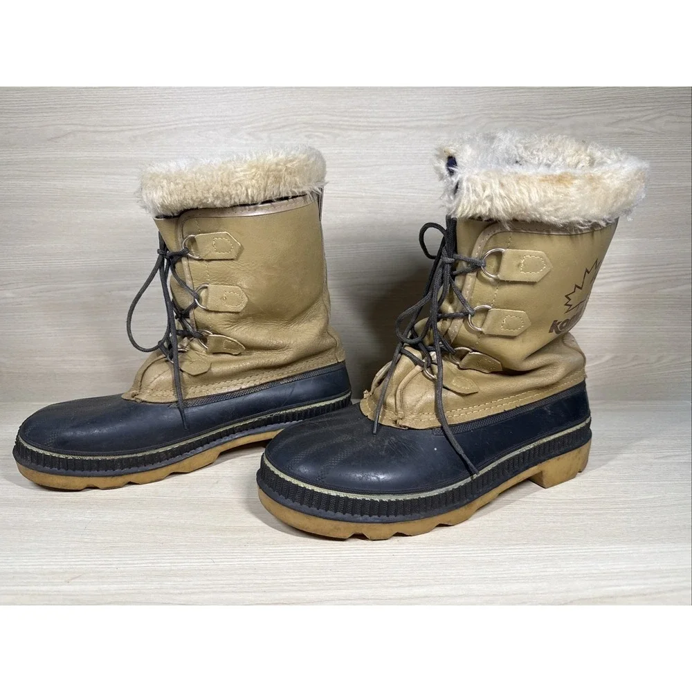 KAMIK CANADA Winter Snow‎ Boots STEEL SHANK Men's Sz.11 Wool Liner Lace-Up